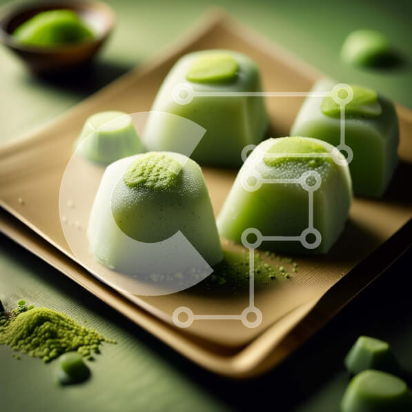 Σετ των 2 Intra Συλλεκτικό Ξύλινο Παζλ Plywood  4mm - Νόστιμα πράσινα κέικ με λευκό παγωμένο σε καφέ πιάτο Σε Ξύλινο Κουτί - Διαστάσεις: 10x10 cm – 25 κομμάτια