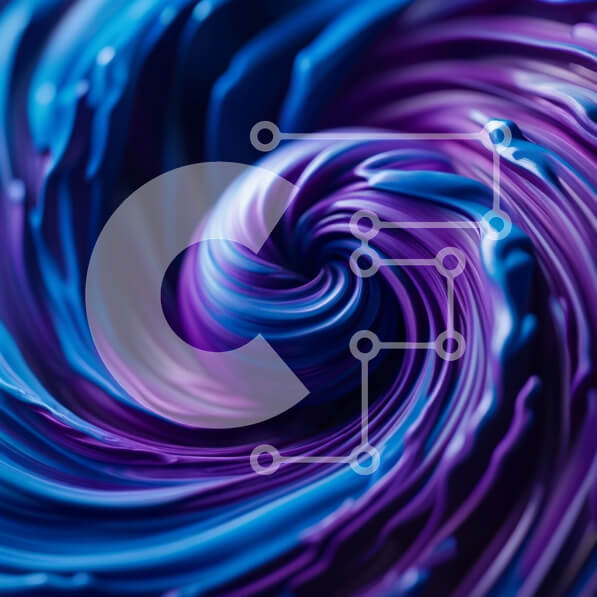 Intra Συλλεκτικό Ξύλινο Παζλ Plywood  4mm - Puzzle με Θέμα Abstract Art: Blue and Purple Swirl of Paint on Canvas Σε Ξύλινο Κουτί - Διαστάσεις Puzzle: 10x10 cm – 25 κομμάτια