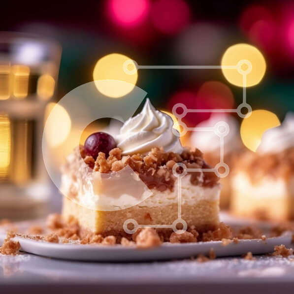 Σετ των 2 Intra Συλλεκτικό Ξύλινο Παζλ Plywood  4mm - Νόστιμο Cheesecake με κάλυμμα Cranberry και κρασί Σε Ξύλινο Κουτί - Διαστάσεις: 10x10 cm – 25 κομμάτια