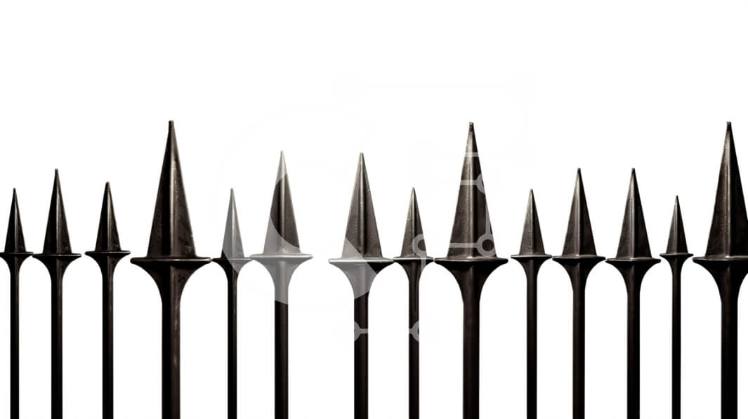 Intra Συλλεκτικό Ξύλινο Παζλ Plywood  4mm - Κοντινή εικόνα ενός φράχτη από αιχμηρές μεταλλικές ακίδες Σε Ξύλινο Κουτί - Διαστάσεις: 10x10 cm – 25 κομμάτια