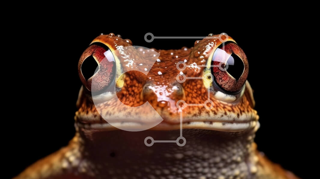 Σετ των 2 Intra Συλλεκτικό Ξύλινο Παζλ Plywood  4mm - Εκπληκτική κοντινή πλάνο ενός δεντροβάτραχου με κόκκινα μάτια με μαύρο φόντο Σε Ξύλινο Κουτί - Διαστάσεις: 10x10 cm – 25 κομμάτια