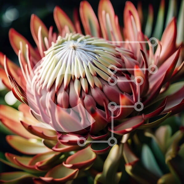 Intra Συλλεκτικό Ξύλινο Παζλ Plywood  4mm - Δονούμενη κινηματογράφηση σε πρώτο πλάνο ενός κόκκινου και κίτρινου λουλουδιού με πράσινα φύλλα Σε Ξύλινο Κουτί - Διαστάσεις: 10x10 cm – 25 κομμάτια