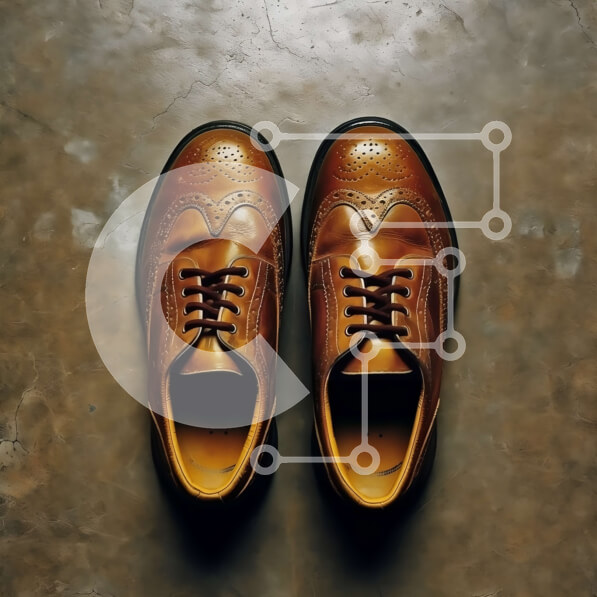 Σετ των 2 Intra Συλλεκτικό Ξύλινο Παζλ Plywood  4mm - Κομψά και κλασικά καφέ δερμάτινα παπούτσια με κορδόνια Σε Ξύλινο Κουτί - Διαστάσεις: 10x10 cm – 25 κομμάτια