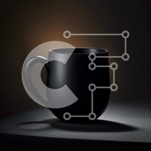 Intra Συλλεκτικό Ξύλινο Παζλ Plywood  4mm - Κομψή μαύρη κούπα καφέ σε σκούρο φόντο Σε Ξύλινο Κουτί - Διαστάσεις: 10x10 cm – 25 κομμάτια