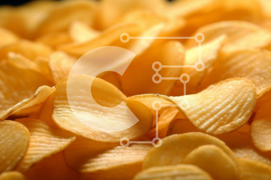 Σετ των 2 Intra Συλλεκτικό Ξύλινο Παζλ Plywood  4mm - Τραγανό και νόστιμο σωρό από πατατάκια Σε Ξύλινο Κουτί - Διαστάσεις: 10x10 cm – 25 κομμάτια