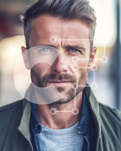 Intra Συλλεκτικό Ξύλινο Παζλ Plywood  4mm - Σοβαρός άνδρας με πράσινο σακάκι και τζιν που κοιτάζει την κάμερα - φωτογραφία αρχείου Σε Ξύλινο Κουτί - Διαστάσεις Puzzle: 10x10 cm – 25 κομμάτια