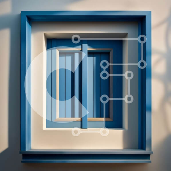 Intra Συλλεκτικό Ξύλινο Παζλ Plywood  4mm - Όμορφο μπλε παράθυρο με λευκά παραθυρόφυλλα σε λευκό τοίχο Σε Ξύλινο Κουτί - Διαστάσεις Puzzle: 10x10 cm – 25 κομμάτια