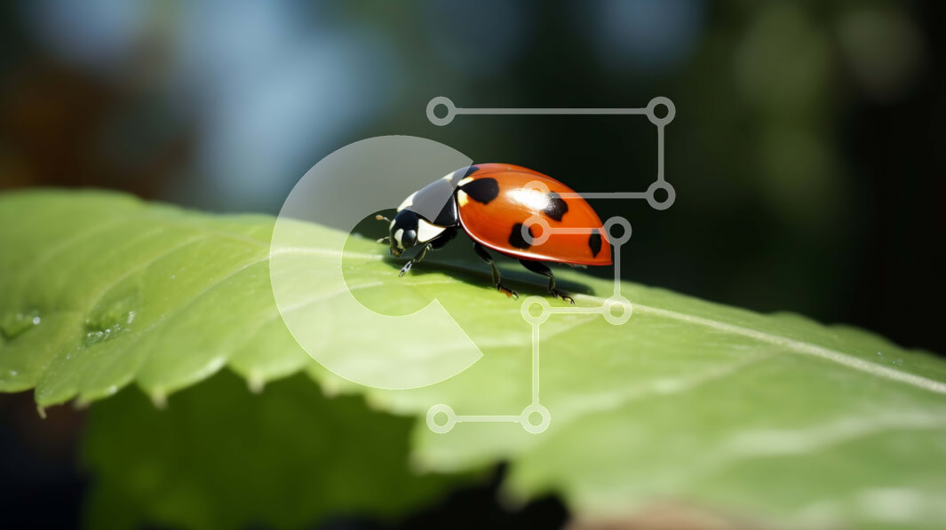 Intra Συλλεκτικό Ξύλινο Παζλ Plywood  4mm - Όμορφη εικόνα μιας πασχαλίτσας σε ένα φύλλο σε έναν κήπο Σε Ξύλινο Κουτί - Διαστάσεις: 10x10 cm – 25 κομμάτια