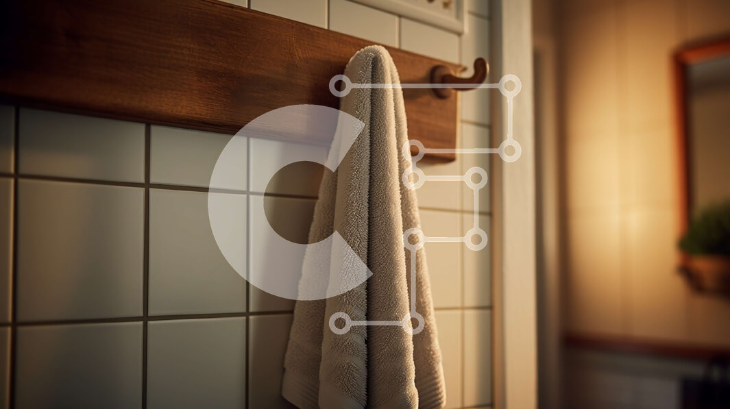 Intra Συλλεκτικό Ξύλινο Παζλ Plywood  4mm - Μοντέρνο λευκό μπάνιο με πετσέτα και καθρέφτη Σε Ξύλινο Κουτί - Διαστάσεις Puzzle: 10x10 cm – 25 κομμάτια