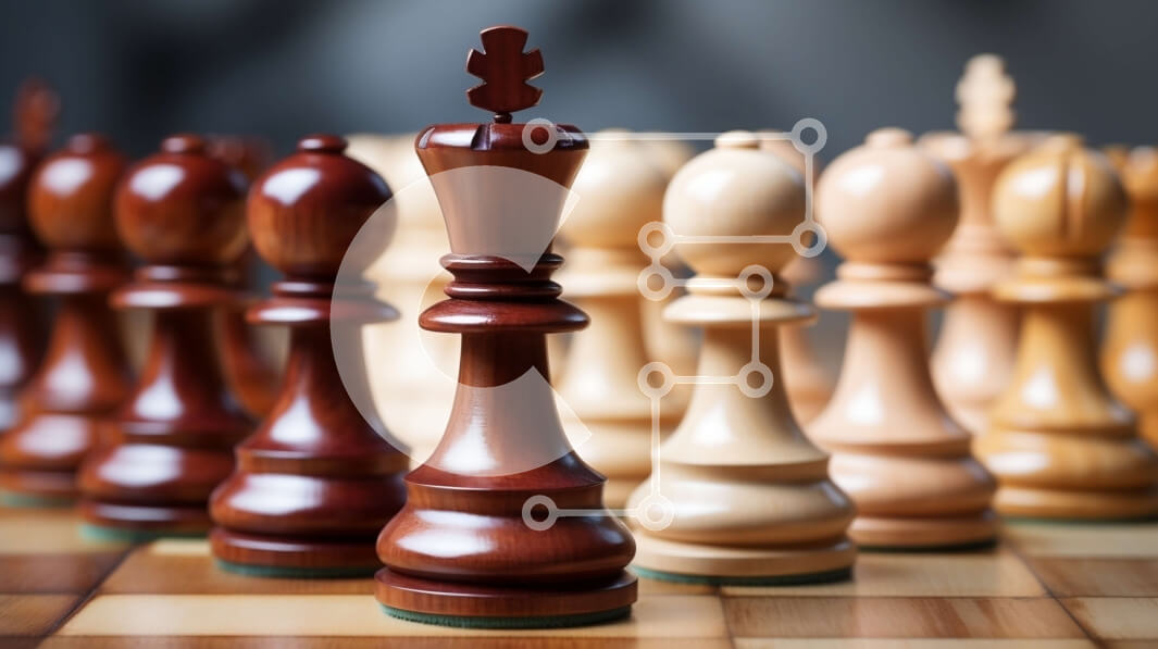 Intra Συλλεκτικό Ξύλινο Παζλ Plywood  4mm - Σκακιέρα με ξύλινα κομμάτια σκακιού Σε Ξύλινο Κουτί - Διαστάσεις Puzzle: 10x10 cm – 25 κομμάτια