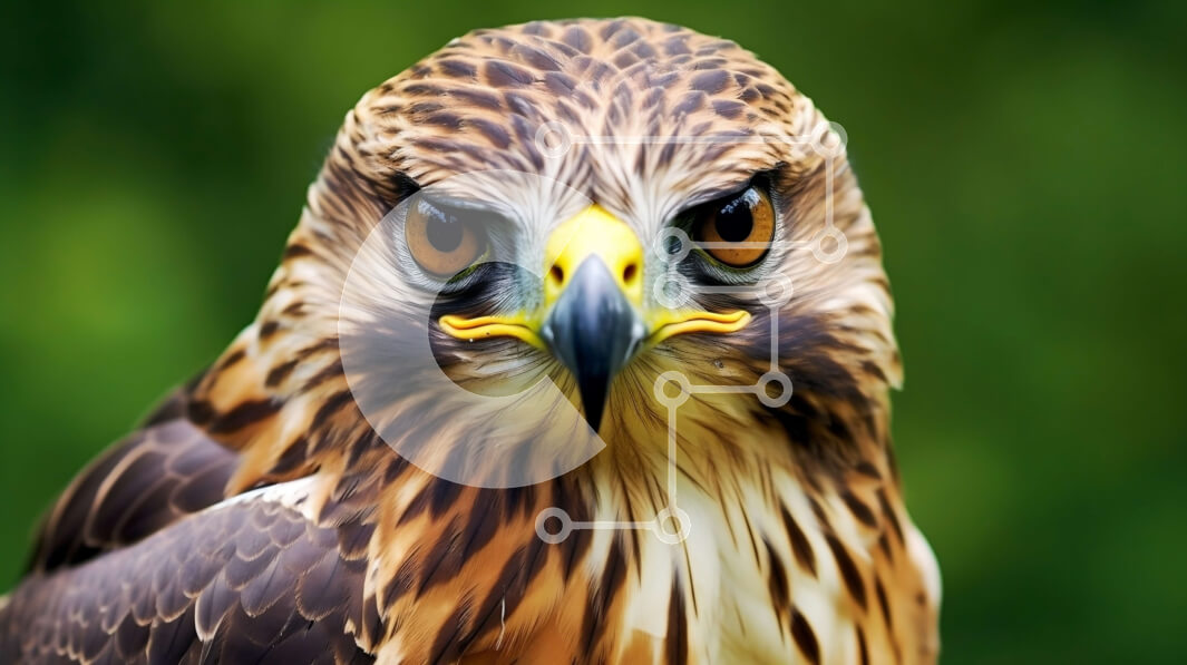 Intra Συλλεκτικό Ξύλινο Παζλ Plywood  4mm - Εκπληκτική κοντινή πλάνο του προσώπου του Hawk Σε Ξύλινο Κουτί - Διαστάσεις: 10x10 cm – 25 κομμάτια