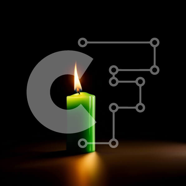 Intra Συλλεκτικό Ξύλινο Παζλ Plywood  4mm - Όμορφη εικόνα ενός πράσινου κεριού σε μια σκοτεινή επιφάνεια Σε Ξύλινο Κουτί - Διαστάσεις: 10x10 cm – 25 κομμάτια