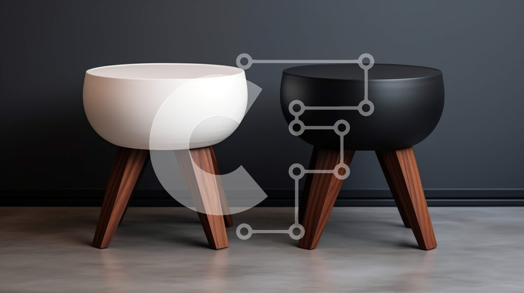 Intra Συλλεκτικό Ξύλινο Παζλ Plywood  4mm - Μοντέρνα ασπρόμαυρα σκαμπό με μινιμαλιστικό σχέδιο Σε Ξύλινο Κουτί - Διαστάσεις Puzzle: 10x10 cm – 25 κομμάτια