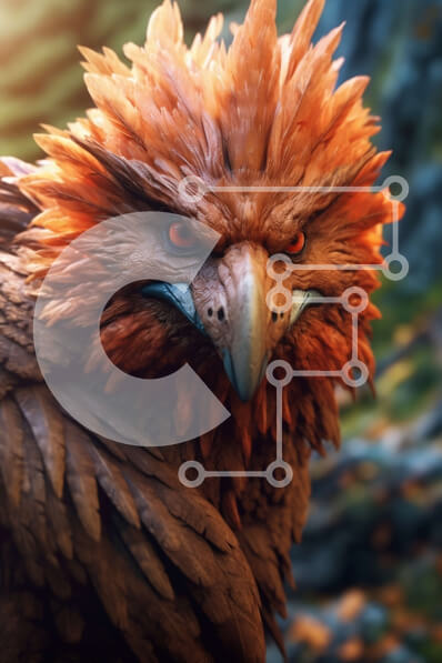 Σετ των 2 Intra Συλλεκτικό Ξύλινο Παζλ Plywood  4mm - Κοντινό πλάνο του κεφαλιού ενός αετού με άγρια ​​μάτια και κοφτερό ράμφος Σε Ξύλινο Κουτί - Διαστάσεις: 10x10 cm – 25 κομμάτια