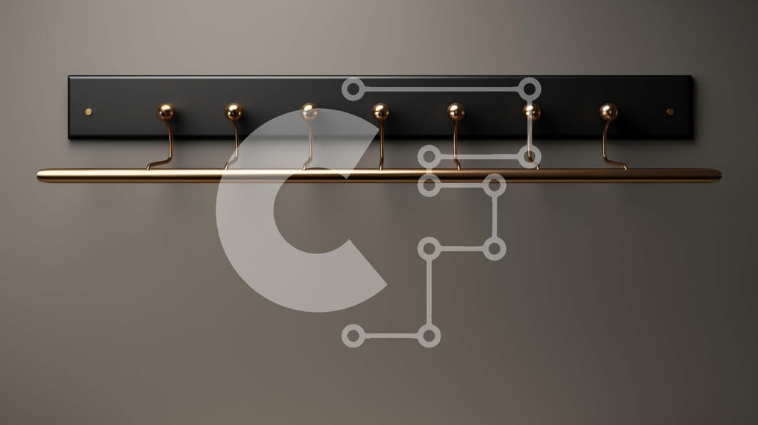 Intra Συλλεκτικό Ξύλινο Παζλ Plywood  4mm - Κομψή και μοντέρνα μαύρη κρεμάστρα με ορειχάλκινους γάντζους Σε Ξύλινο Κουτί - Διαστάσεις Puzzle: 10x10 cm – 25 κομμάτια