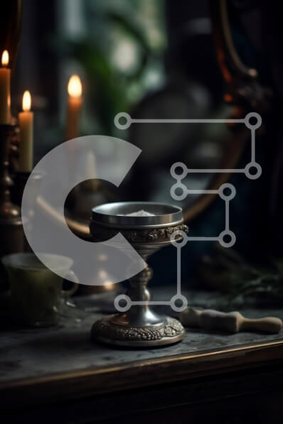 Intra Συλλεκτικό Ξύλινο Παζλ Plywood  4mm - Ασημένιο κηροπήγιο με αναμμένο κερί και καθρέφτη που αντανακλάται Σε Ξύλινο Κουτί - Διαστάσεις: 10x10 cm – 25 κομμάτια