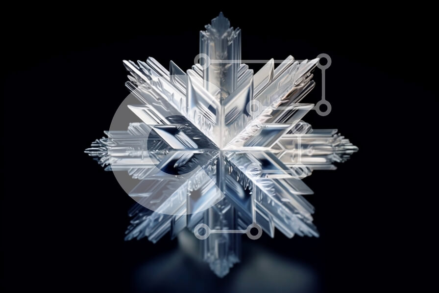 Intra Συλλεκτικό Ξύλινο Παζλ Plywood  4mm - Όμορφη καθαρή γυάλινη νιφάδα χιονιού με περίπλοκες λεπτομέρειες και μοτίβα Σε Ξύλινο Κουτί - Διαστάσεις: 10x10 cm – 25 κομμάτια