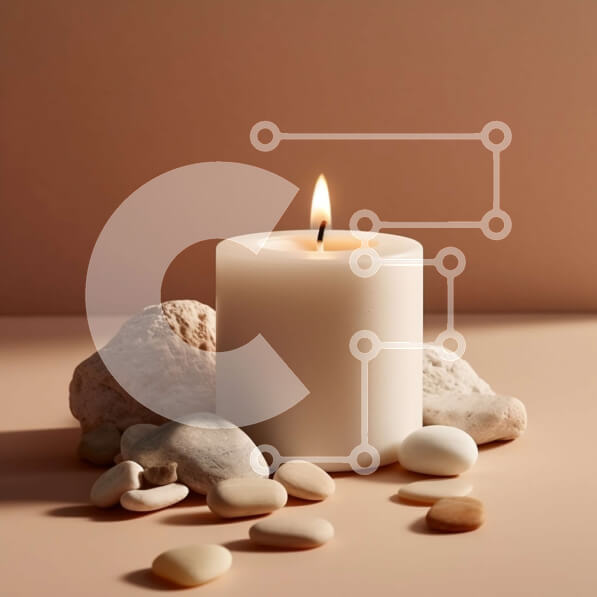 Intra Συλλεκτικό Ξύλινο Παζλ Plywood  4mm - Χαλαρωτικό κερί με λευκές πέτρες Σε Ξύλινο Κουτί - Διαστάσεις: 10x10 cm – 25 κομμάτια