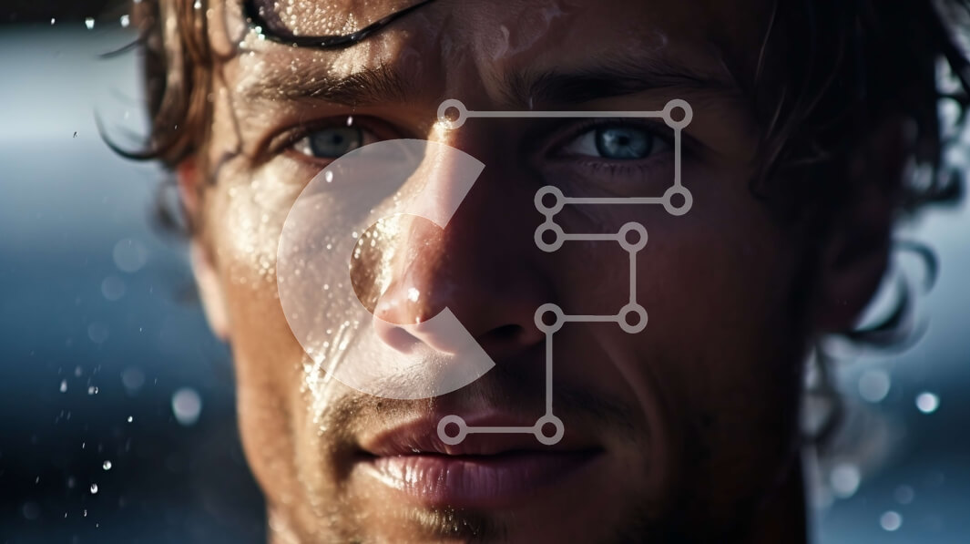 Intra Συλλεκτικό Ξύλινο Παζλ Plywood  4mm - Σοβαρός άντρας με μαύρο δερμάτινο μπουφάν και τζιν με βρεγμένα μαλλιά Σε Ξύλινο Κουτί - Διαστάσεις Puzzle: 10x10 cm – 25 κομμάτια