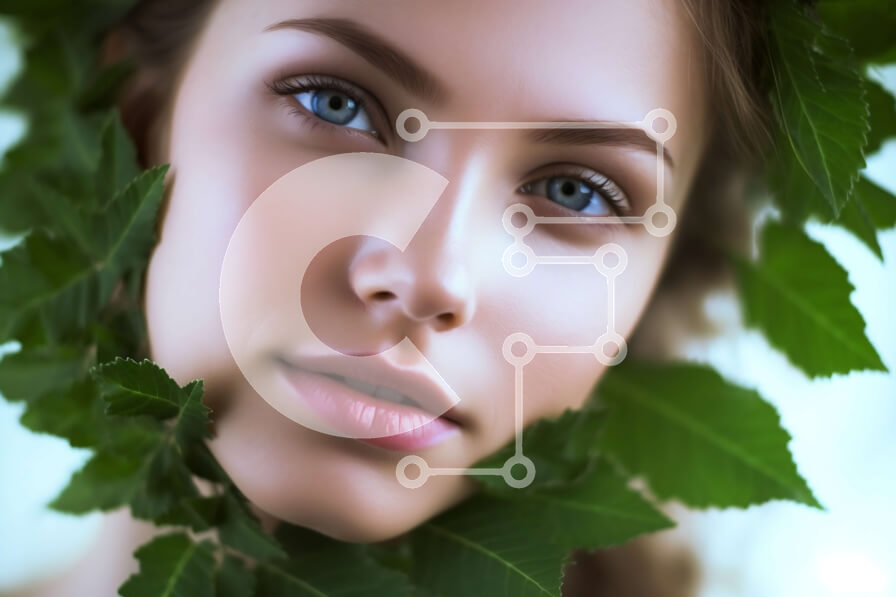 Intra Συλλεκτικό Ξύλινο Παζλ Plywood  4mm - Εκπληκτική γυναίκα που φορά ένα στέμμα φύλλων σε πλούσιο πράσινο φύλλωμα Σε Ξύλινο Κουτί - Διαστάσεις Puzzle: 10x10 cm – 25 κομμάτια