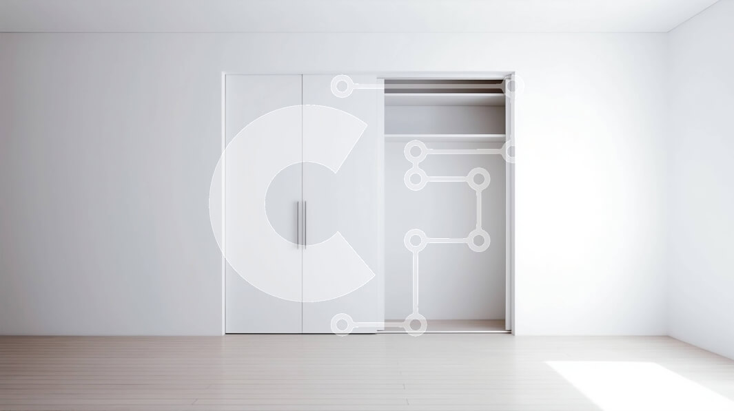 Intra Συλλεκτικό Ξύλινο Παζλ Plywood  4mm - Καθαρό και μινιμαλιστικό λευκό δωμάτιο με κλειστή πόρτα Σε Ξύλινο Κουτί - Διαστάσεις Puzzle: 10x10 cm – 25 κομμάτια