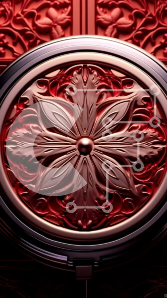 Intra Συλλεκτικό Ξύλινο Παζλ Plywood  4mm - Πολυτελές σχέδιο λουλουδιών σε κόκκινο φόντο Σε Ξύλινο Κουτί - Διαστάσεις Puzzle: 10x10 cm – 25 κομμάτια