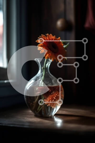 Intra Συλλεκτικό Ξύλινο Παζλ Plywood  4mm - Διακοσμήστε το σπίτι σας με ένα όμορφο βάζο και λουλούδι στο περβάζι Σε Ξύλινο Κουτί - Διαστάσεις: 10x10 cm – 25 κομμάτια