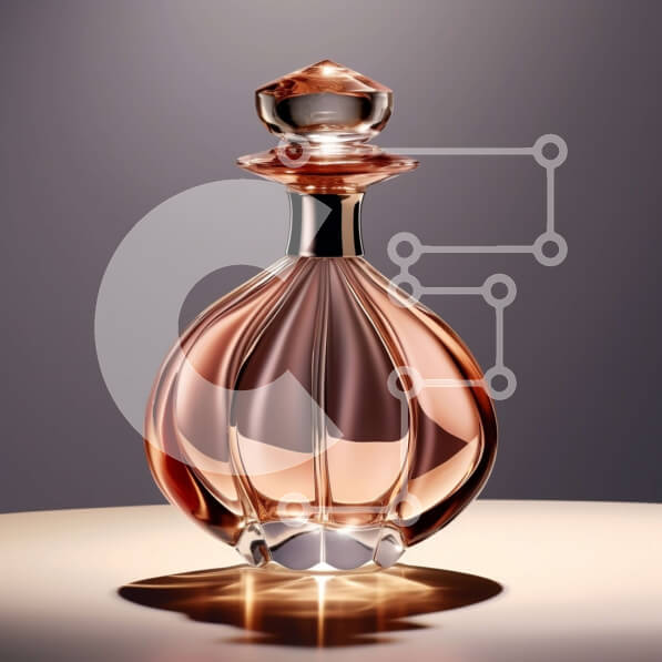 Σετ των 2 Intra Συλλεκτικό Ξύλινο Παζλ Plywood  4mm - Κομψό και μοντέρνο ροζ μπουκάλι αρώματος σε ένα φυσικό ξύλινο τραπέζι Σε Ξύλινο Κουτί - Διαστάσεις: 10x10 cm – 25 κομμάτια