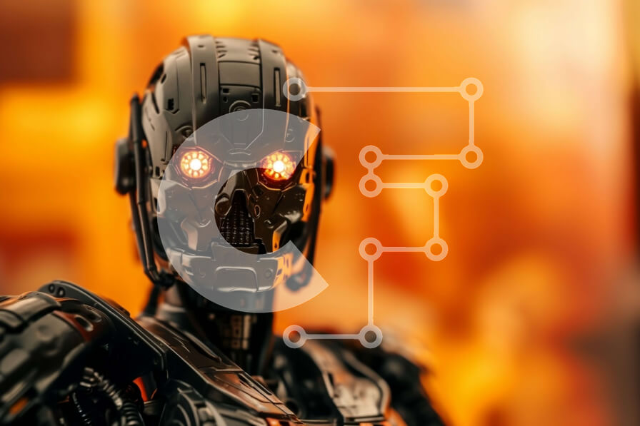 Intra Συλλεκτικό Ξύλινο Παζλ Plywood  4mm - Κομψό και εκλεπτυσμένο ρομπότ με λαμπερά μάτια Σε Ξύλινο Κουτί - Διαστάσεις Puzzle: 10x10 cm – 25 κομμάτια