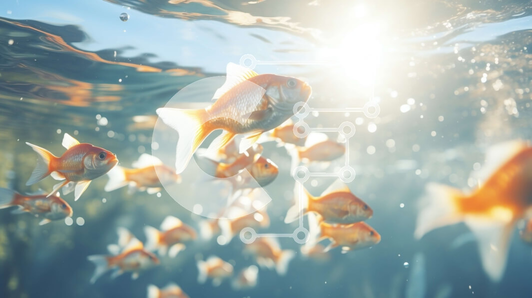 Intra Συλλεκτικό Ξύλινο Παζλ Plywood  4mm - Σχολή χρυσόψαρου που κολυμπά σε καθαρά νερά Σε Ξύλινο Κουτί - Διαστάσεις: 10x10 cm – 25 κομμάτια