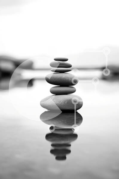 Σετ των 2 Intra Συλλεκτικό Ξύλινο Παζλ Plywood  4mm - Όμορφη εικόνα μιας στοίβας βράχων στη μέση του νερού Σε Ξύλινο Κουτί - Διαστάσεις: 10x10 cm – 25 κομμάτια