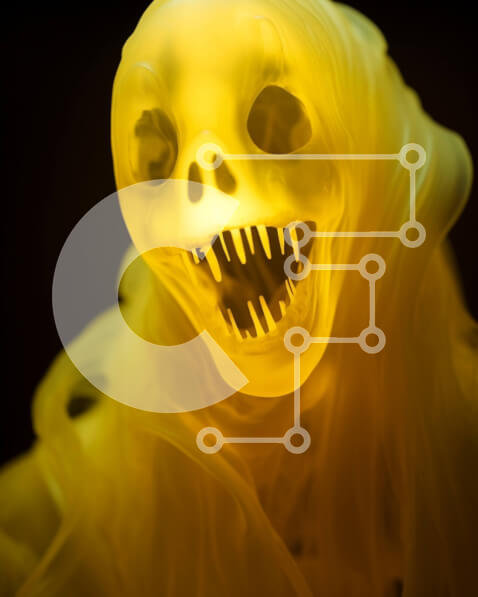 Intra Συλλεκτικό Ξύλινο Παζλ Plywood  4mm - Ανατριχιαστική κίτρινη φιγούρα με μεγάλα δόντια και ανοιχτό στόμα Σε Ξύλινο Κουτί - Διαστάσεις Puzzle: 10x10 cm – 25 κομμάτια