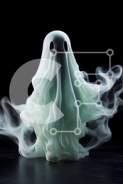 Intra Συλλεκτικό Ξύλινο Παζλ Plywood  4mm - Λευκό ειδώλιο φάντασμα με καπνό για αποκριάτικες διακοσμήσεις Σε Ξύλινο Κουτί - Διαστάσεις Puzzle: 10x10 cm – 25 κομμάτια