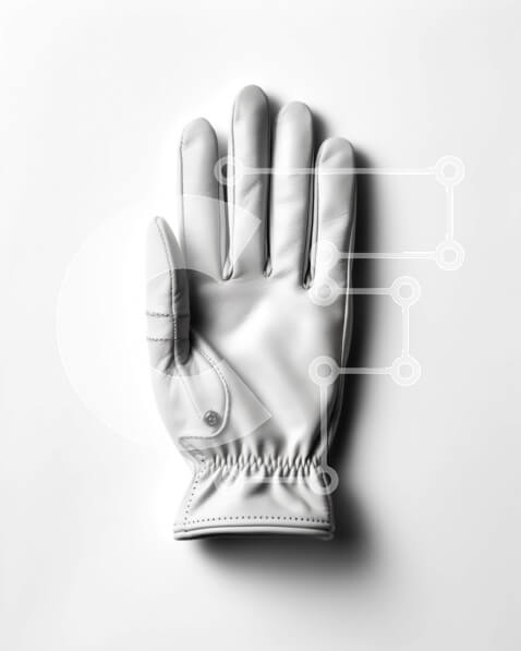 Intra Συλλεκτικό Ξύλινο Παζλ Plywood  4mm - Λευκό δερμάτινο γάντι με λεπτομέρεια με φερμουάρ Σε Ξύλινο Κουτί - Διαστάσεις Puzzle: 10x10 cm – 25 κομμάτια