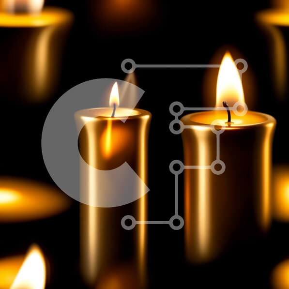 Intra Συλλεκτικό Ξύλινο Παζλ Plywood  4mm - Όμορφη εικόνα τριών αναμμένων κεριών σε μαύρο φόντο Σε Ξύλινο Κουτί - Διαστάσεις Puzzle: 10x10 cm – 25 κομμάτια