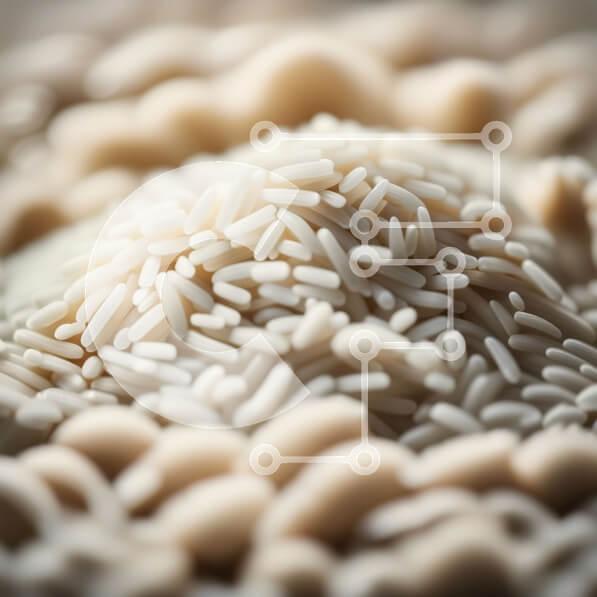 Σετ των 2 Intra Συλλεκτικό Ξύλινο Παζλ Plywood  4mm - Κοντινή εικόνα ενός σωρού από λευκό ρύζι Σε Ξύλινο Κουτί - Διαστάσεις: 10x10 cm – 25 κομμάτια