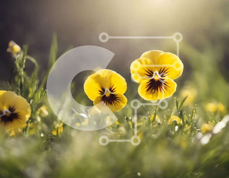 Intra Συλλεκτικό Ξύλινο Παζλ Plywood  4mm - Κίτρινα λουλούδια με μαύρα κέντρα σε ένα χωράφι Σε Ξύλινο Κουτί - Διαστάσεις: 10x10 cm – 25 κομμάτια