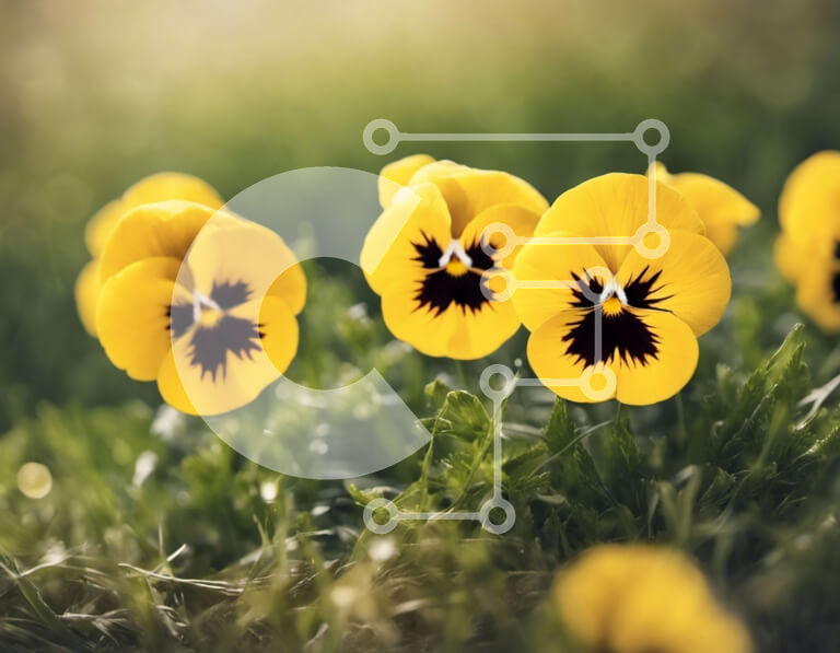 Intra Συλλεκτικό Ξύλινο Παζλ Plywood  4mm - Ομάδα κίτρινων λουλουδιών με μαύρα κέντρα σε μια χλοώδη περιοχή Σε Ξύλινο Κουτί - Διαστάσεις: 10x10 cm – 25 κομμάτια