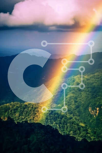 Intra Συλλεκτικό Ξύλινο Παζλ Plywood  4mm - Όμορφο τοπίο με ουράνιο τόξο πάνω από την καταπράσινη οροσειρά Σε Ξύλινο Κουτί - Διαστάσεις Puzzle: 10x10 cm – 25 κομμάτια