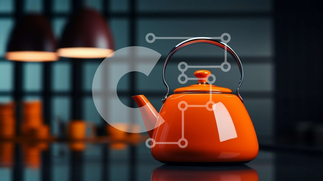 Intra Συλλεκτικό Ξύλινο Παζλ Plywood  4mm - Πορτοκαλί κεραμική τσαγιέρα στο τραπέζι με αντανάκλαση παραθύρου Σε Ξύλινο Κουτί - Διαστάσεις: 10x10 cm – 25 κομμάτια