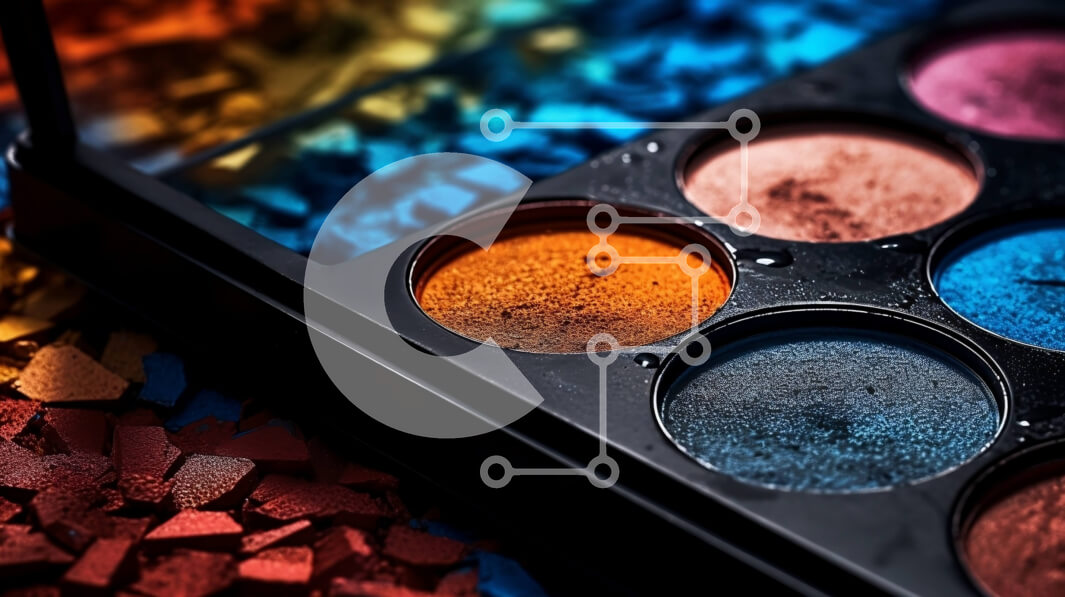 Intra Συλλεκτικό Ξύλινο Παζλ Plywood  4mm - Ζωντανή παλέτα μακιγιάζ με πολλές αποχρώσεις σκιών ματιών Σε Ξύλινο Κουτί - Διαστάσεις Puzzle: 10x10 cm – 25 κομμάτια