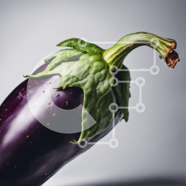 Σετ των 2 Intra Συλλεκτικό Ξύλινο Παζλ Plywood  4mm - Φρέσκια και ώριμη πορφυρή μελιτζάνα σε λευκό φόντο Σε Ξύλινο Κουτί - Διαστάσεις: 10x10 cm – 25 κομμάτια