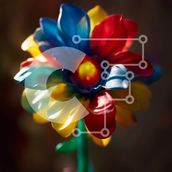 Intra Συλλεκτικό Ξύλινο Παζλ Plywood  4mm - Όμορφη εικόνα ενός πολύχρωμου λουλουδιού με ζωντανά πέταλα Σε Ξύλινο Κουτί - Διαστάσεις: 10x10 cm – 25 κομμάτια