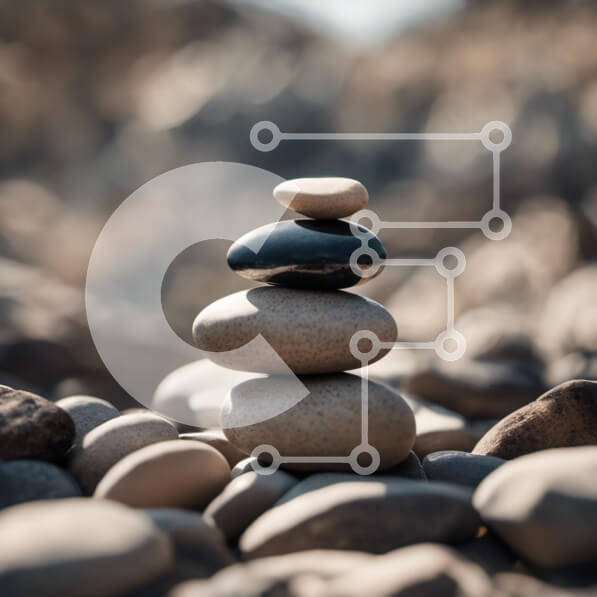 Intra Συλλεκτικό Ξύλινο Παζλ Plywood  4mm - Πυραμίδα στοίβας βράχων στο βραχώδες έδαφος Σε Ξύλινο Κουτί - Διαστάσεις: 10x10 cm – 25 κομμάτια