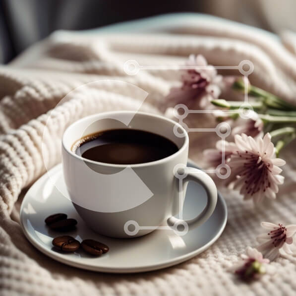 Σετ των 2 Intra Συλλεκτικό Ξύλινο Παζλ Plywood  4mm - Όμορφη εικόνα ενός καφέ με γάλα και ζάχαρη σε ένα λευκό πιάτο Σε Ξύλινο Κουτί - Διαστάσεις: 10x10 cm – 25 κομμάτια