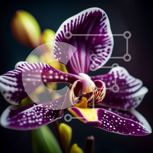 Intra Συλλεκτικό Ξύλινο Παζλ Plywood  4mm - Όμορφη εικόνα λουλουδιών ορχιδέας με έντονο κίτρινο κέντρο Σε Ξύλινο Κουτί - Διαστάσεις: 10x10 cm – 25 κομμάτια