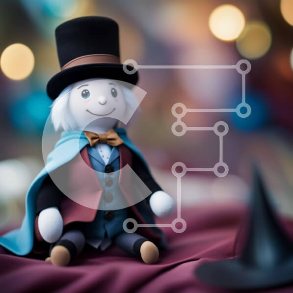 Intra Συλλεκτικό Ξύλινο Παζλ Plywood  4mm - Γοητευτική εικόνα μιας μικρής ξύλινης κούκλας με καπέλο και κάπα Σε Ξύλινο Κουτί - Διαστάσεις: 10x10 cm – 25 κομμάτια