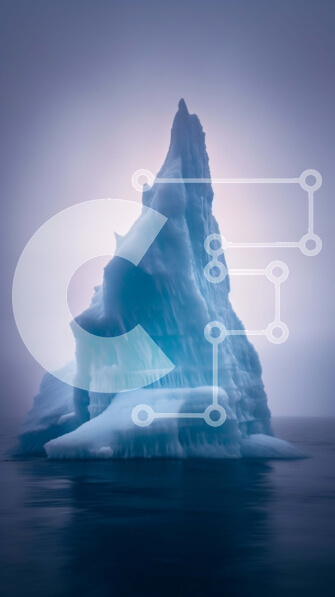 Σετ των 2 Intra Συλλεκτικό Ξύλινο Παζλ Plywood  4mm - Εκπληκτική εικόνα ενός παγόβουνου που επιπλέει σε έναν καταγάλανο ουρανό Σε Ξύλινο Κουτί - Διαστάσεις: 10x10 cm – 25 κομμάτια