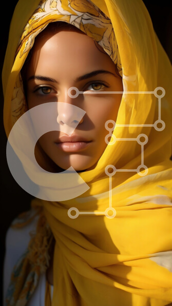 Intra Συλλεκτικό Ξύλινο Παζλ Plywood  4mm - Πορτρέτο μιας γυναίκας που φορά μια κίτρινη μαντίλα Σε Ξύλινο Κουτί - Διαστάσεις Puzzle: 10x10 cm – 25 κομμάτια