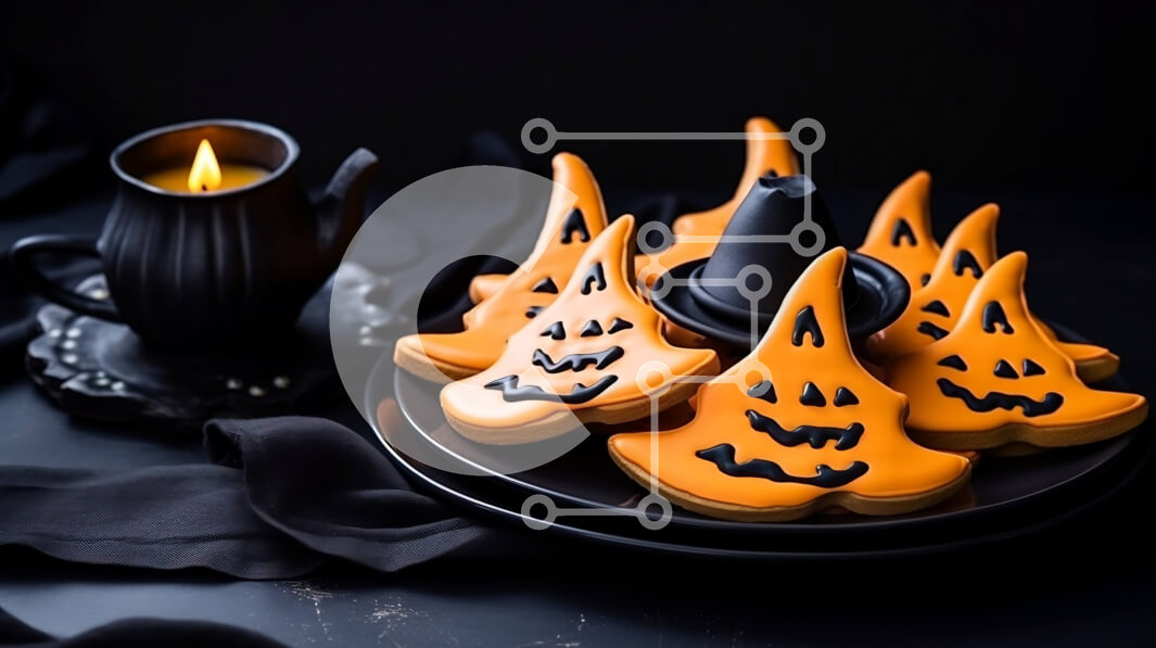 Σετ των 2 Intra Συλλεκτικό Ξύλινο Παζλ Plywood  4mm - Μπισκότα με θέμα το Halloween με κολοκύθες και μάγισσες Σε Ξύλινο Κουτί - Διαστάσεις: 10x10 cm – 25 κομμάτια